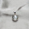 Dije Elegante 05.409.0001 Plata Rodinada, Diseño de Bola, Pulido, Tono Plateado
