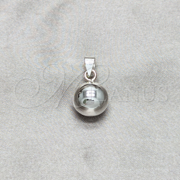 Dije Elegante 05.409.0002 Plata Rodinada, Diseño de Bola, Pulido, Tono Plateado