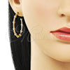 Argolla Mediana 02.204.0041.35 Oro Laminado, con Blanca Micro Pave, Pulido, Tono Dorado