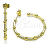 Argolla Mediana 02.204.0041.35 Oro Laminado, con Blanca Micro Pave, Pulido, Tono Dorado
