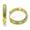 Argolla Huggie 02.204.0043.30 Oro Laminado, Diseño de Corazón, con Blanca Micro Pave, Pulido, Tono Dorado