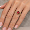 Anillo Multi Piedra 01.284.0100.2 Oro Laminado, Diseño de Cluster, con Zirconia Cubica Granate y Micro Pave Blanca, Pulido, Tono Dorado (Talla Unica)