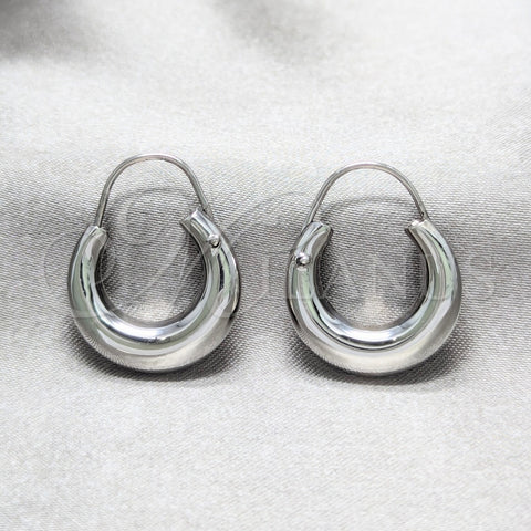 Argolla Pequeña 02.392.0047.20 Plata Rodinada, Diseño de Hueco y Chunky, Pulido, Tono Plateado