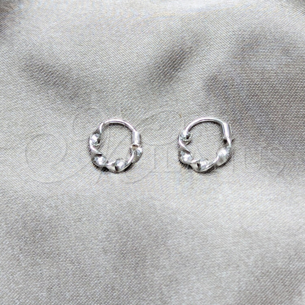 Argolla Pequeña 02.401.0083.10 Plata Rodinada, Diseño de Torcido, Pulido, Tono Plateado