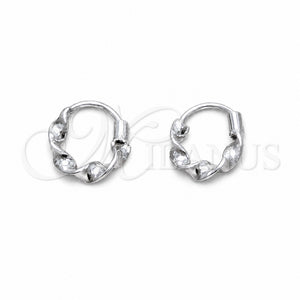 Argolla Pequeña 02.401.0083.10 Plata Rodinada, Diseño de Torcido, Pulido, Tono Plateado