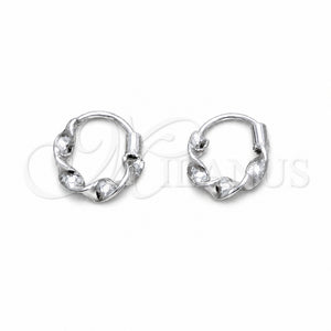 Argolla Pequeña 02.401.0083.10 Plata Rodinada, Diseño de Torcido, Pulido, Tono Plateado