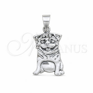 Dije Elegante 05.392.0101 Plata Rodinada, Diseño de Perro, Pulido, Tono Plateado