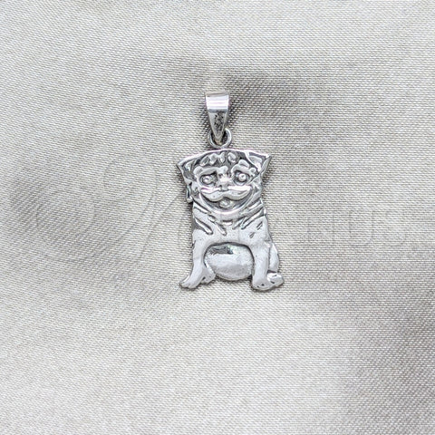 Dije Elegante 05.392.0101 Plata Rodinada, Diseño de Perro, Pulido, Tono Plateado