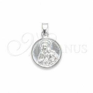 Dije Religioso 05.392.0108 Plata Rodinada, Diseño de Jesus, Pulido, Tono Plateado