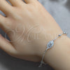 Rosario de Pulsera 09.392.0002.07 Plata Rodinada, Diseño de Bola y Cruz, Pulido, Tono Plateado