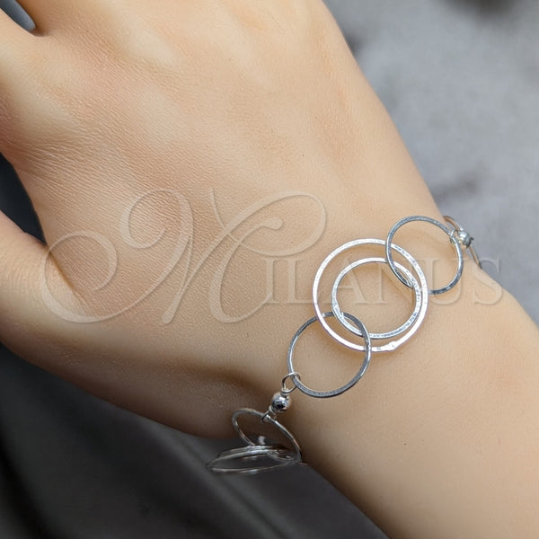 Pulsera Elegante 03.392.0028.07 Plata Rodinada, Pulido, Tono Plateado (Grosor 21 MM, 7 Pulgadas de Largo)
