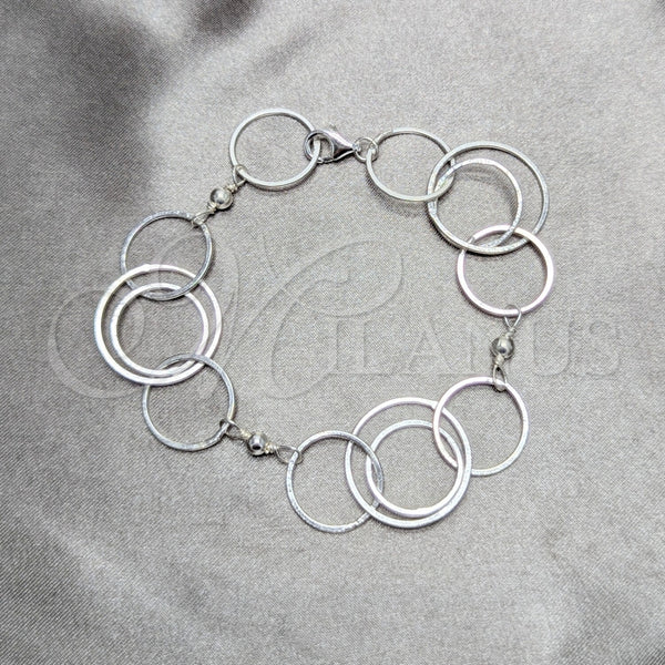 Pulsera Elegante 03.392.0028.07 Plata Rodinada, Pulido, Tono Plateado (Grosor 21 MM, 7 Pulgadas de Largo)