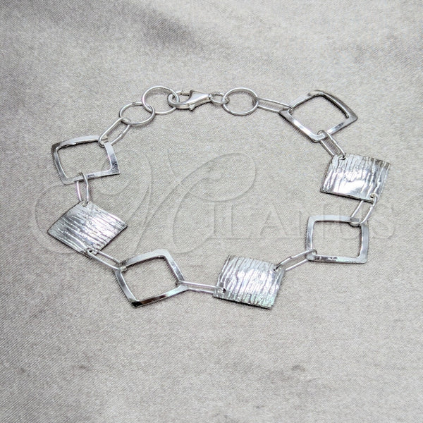 Pulsera Elegante 03.392.0030.07 Plata Rodinada, Pulido, Tono Plateado (Grosor 35 MM, 7 Pulgadas de Largo)