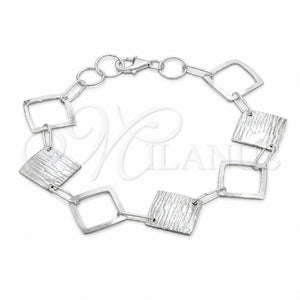 Pulsera Elegante 03.392.0030.07 Plata Rodinada, Pulido, Tono Plateado (Grosor 35 MM, 7 Pulgadas de Largo)