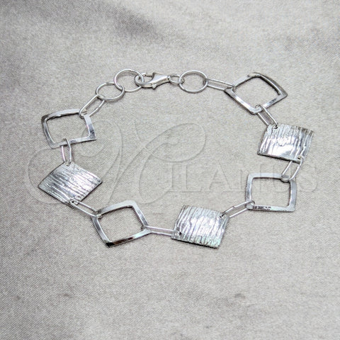Pulsera Elegante 03.392.0030.07 Plata Rodinada, Pulido, Tono Plateado (Grosor 35 MM, 7 Pulgadas de Largo)
