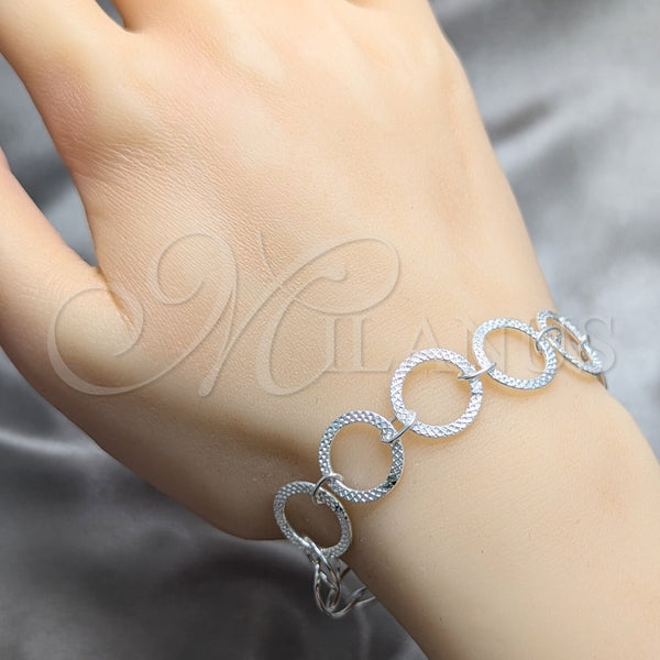 Pulsera Elegante 03.392.0031.07 Plata Rodinada, Pulido, Tono Plateado (Grosor 15 MM, 7 Pulgadas de Largo)