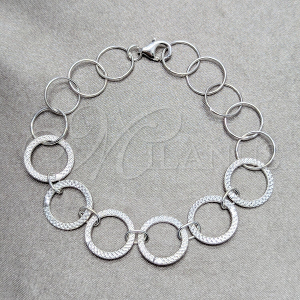 Pulsera Elegante 03.392.0031.07 Plata Rodinada, Pulido, Tono Plateado (Grosor 15 MM, 7 Pulgadas de Largo)