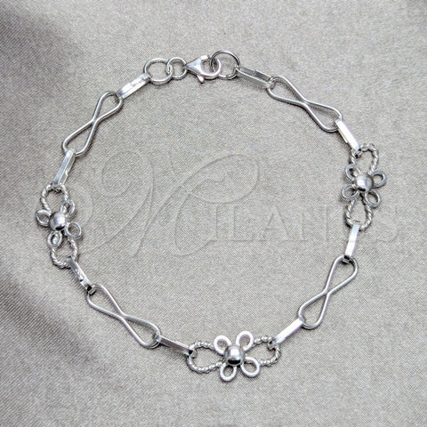 Pulsera Elegante 03.392.0032.07 Plata Rodinada, Pulido, Tono Plateado (Grosor 05 MM, 7 Pulgadas de Largo)