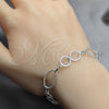 Pulsera Elegante 03.392.0033.07 Plata Rodinada, Pulido, Tono Plateado (Grosor 12 MM, 7 Pulgadas de Largo)