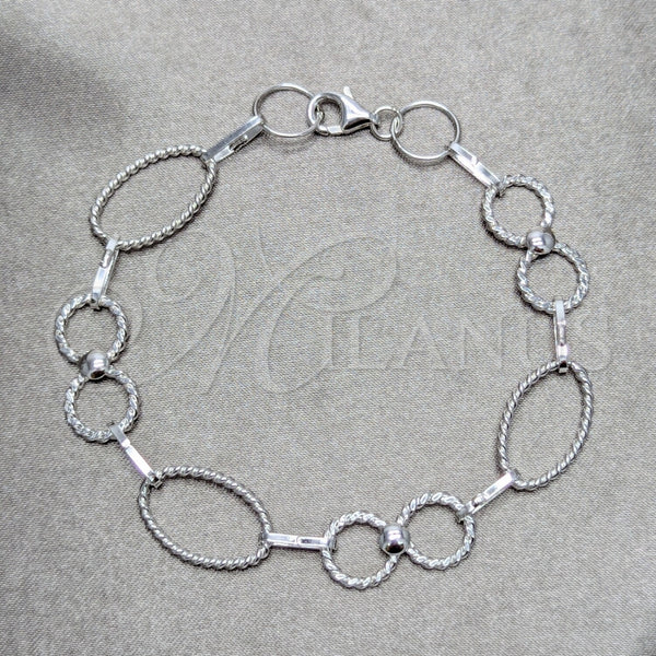Pulsera Elegante 03.392.0033.07 Plata Rodinada, Pulido, Tono Plateado (Grosor 12 MM, 7 Pulgadas de Largo)
