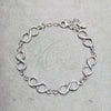 Pulsera Elegante 03.392.0034.07 Plata Rodinada, Diseño de Infinito, Pulido, Tono Plateado (Grosor 10 MM, 7 Pulgadas de Largo)