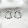 Argolla Pequeña 02.425.0012.20 Plata Rodinada, Diseño de Torcido, Pulido, Tono Plateado