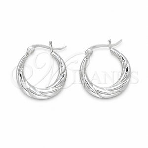 Argolla Pequeña 02.425.0012.20 Plata Rodinada, Diseño de Torcido, Pulido, Tono Plateado