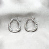 Argolla Pequeña 02.425.0012.20 Plata Rodinada, Diseño de Torcido, Pulido, Tono Plateado