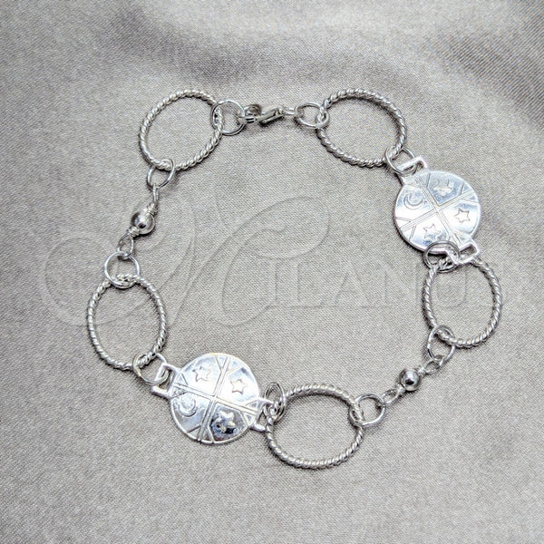 Pulsera Elegante 03.392.0036.07 Plata Rodinada, Pulido, Tono Plateado (Grosor 16 MM, 7 Pulgadas de Largo)