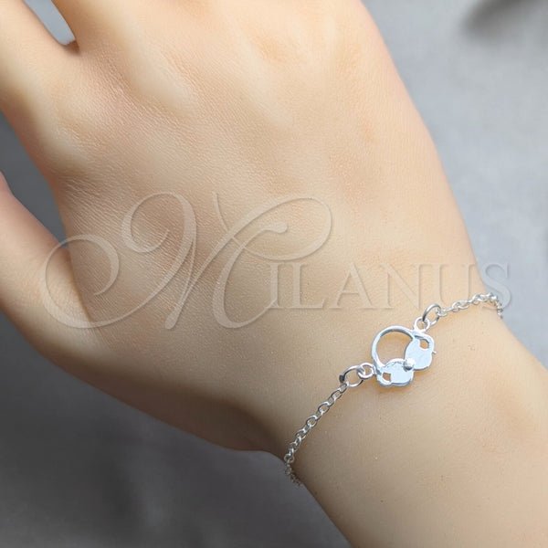 Pulsera Elegante 03.392.0037.07 Plata Rodinada, Diseño de Niñita Pequeña, Pulido, Tono Plateado (Grosor 15 MM, 7 Pulgadas de Largo)