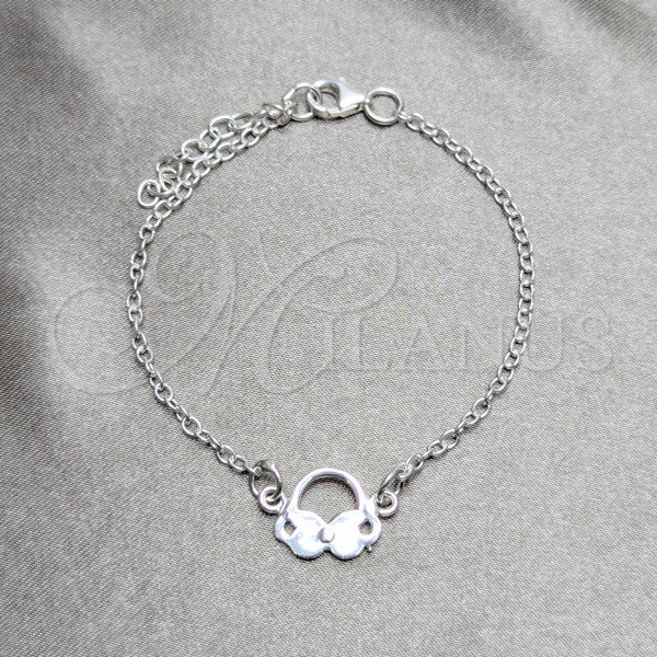 Pulsera Elegante 03.392.0037.07 Plata Rodinada, Diseño de Niñita Pequeña, Pulido, Tono Plateado (Grosor 15 MM, 7 Pulgadas de Largo)