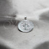 Dije Religioso 05.392.0110 Plata Rodinada, Diseño de San Benito, Pulido, Tono Plateado