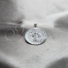 Dije Religioso 05.392.0110 Plata Rodinada, Diseño de San Benito, Pulido, Tono Plateado