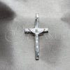 Dije Religioso 05.392.0110 Plata Rodinada, Diseño de Crucifijo, Pulido, Tono Plateado