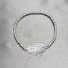 Pulsera Bolo Ajustable 03.392.0038 Plata Rodinada, Diseño de Judaica y Mano de Dios, Pulido, Tono Plateado (Grosor 03 MM, 7 Pulgadas de Largo)