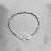 Pulsera Bolo Ajustable 03.392.0039 Plata Rodinada, Diseño de Judaica y Mano de Dios, Pulido, Tono Plateado (Grosor 03 MM, 7 Pulgadas de Largo)