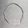 Pulsera Bolo Ajustable 03.392.0040 Plata Rodinada, Diseño de Judaica y Mano de Dios, Pulido, Tono Plateado (Grosor 03 MM, 7 Pulgadas de Largo)