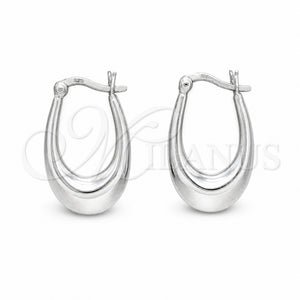 Argolla Pequeña 02.401.0084.15 Plata Rodinada, Diseño de Hueco y Chunky, Pulido, Tono Plateado