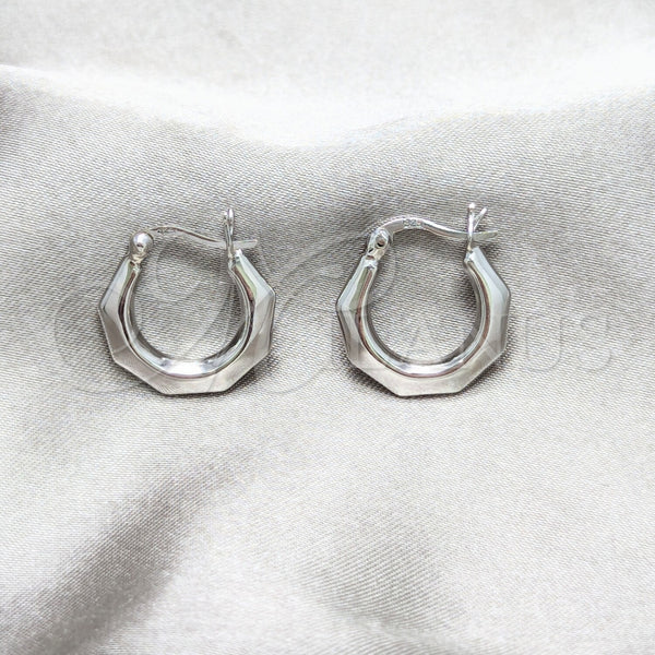 Argolla Pequeña 02.401.0086.20 Plata Rodinada, Diseño de Chunky y Hueco, Pulido, Tono Plateado