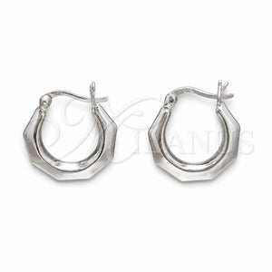 Argolla Pequeña 02.401.0086.20 Plata Rodinada, Diseño de Chunky y Hueco, Pulido, Tono Plateado
