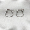 Argolla Pequeña 02.401.0087.14 Plata Rodinada, Diseño de Torcido, Pulido, Tono Plateado