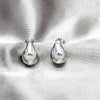 Arete Dormilona 02.401.0090 Plata Rodinada, Diseño de Gota, Pulido, Tono Plateado