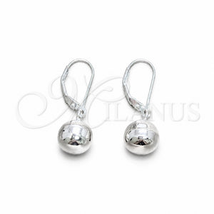 Arete Colgante 02.401.0091 Plata Rodinada, Diseño de Bola, Pulido, Tono Plateado