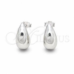 Arete Dormilona 02.401.0093 Plata Rodinada, Diseño de Gota, Pulido, Tono Plateado