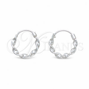 Argolla Pequeña 02.401.0094.15 Plata Rodinada, Diseño de Torcido, Pulido, Tono Plateado