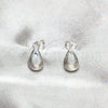 Arete Dormilona 02.401.0095 Plata Rodinada, Diseño de Gota, Pulido, Tono Plateado