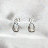 Arete Dormilona 02.401.0095 Plata Rodinada, Diseño de Gota, Pulido, Tono Plateado