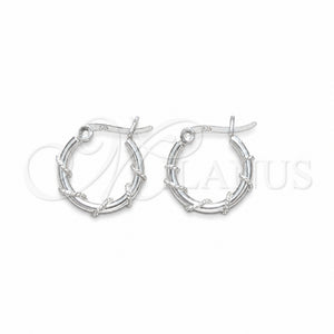 Argolla Pequeña 02.401.0096.16 Plata Rodinada, Diseño de Torcido, Pulido, Tono Plateado