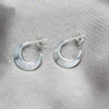 Arete Dormilona 02.401.0097 Plata Rodinada, Diseño de Hueco y Chunky, Pulido, Tono Plateado
