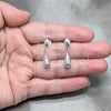 Arete Dormilona 02.401.0098 Plata Rodinada, Diseño de Gota, Pulido, Tono Plateado